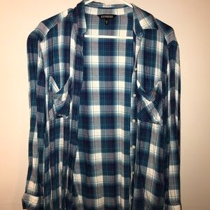 Blue and White Plaid Flannel